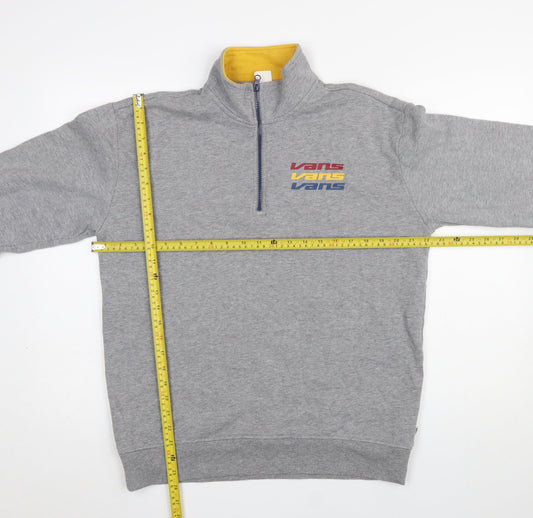 Mens UK Size XS VANS Grey 1/2 Zip Sweatshirt