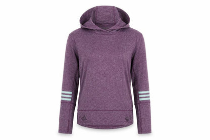 Front view of Adidas women’s purple xs climalite energy running hoodie