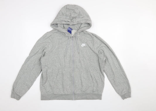 Womens UK Size L Nike Grey Full Zip Hoodie