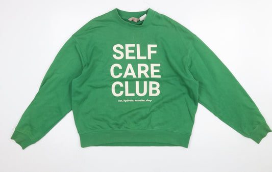 Womens UK Size S H&M Green Pullover Sweatshirt