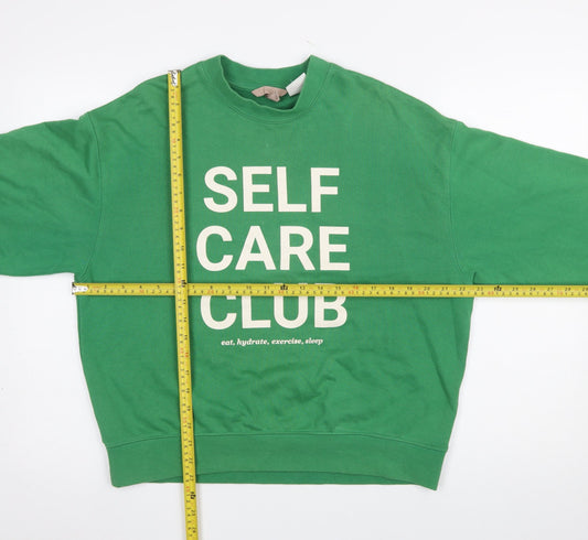 Womens UK Size S H&M Green Pullover Sweatshirt