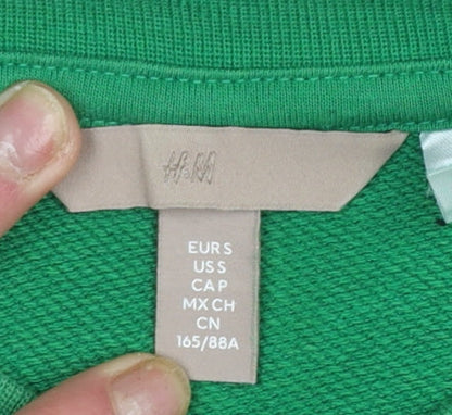 Womens UK Size S H&M Green Pullover Sweatshirt