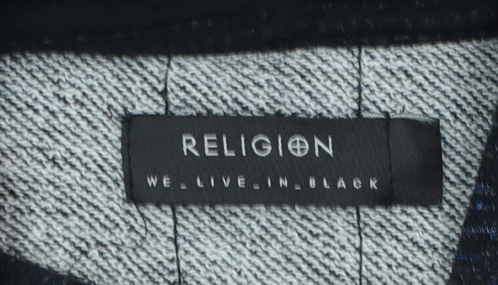 Mens UK Size M Religion Black Full Zip Hoodie