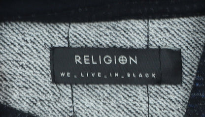 Mens UK Size M Religion Black Full Zip Hoodie