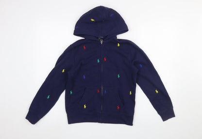 Boys UK Size 10-12 Years Polo Ralph Lauren Blue Full Zip Hoodie
