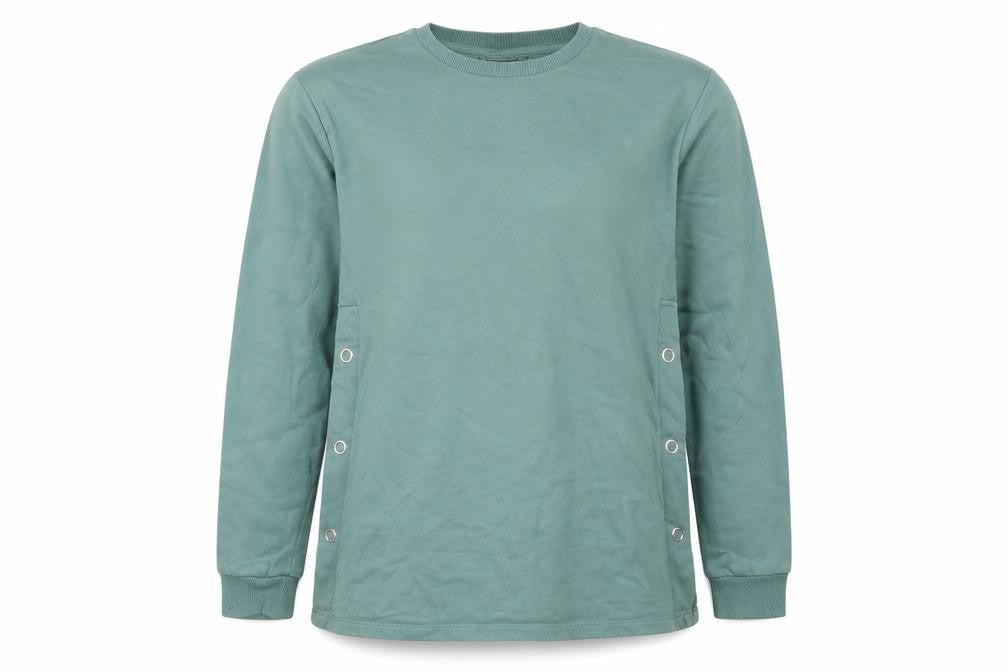Front view of ASOS Design Women’s Green UK 10 Maternity Sweatshirt with Side Snap Detail