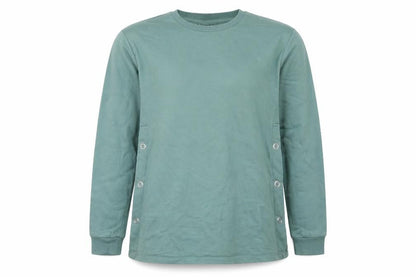 Front view of ASOS Design Women’s Green UK 10 Maternity Sweatshirt with Side Snap Detail