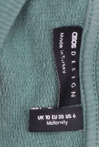 Womens UK Size 10 ASOS Design Green Pullover Sweatshirt