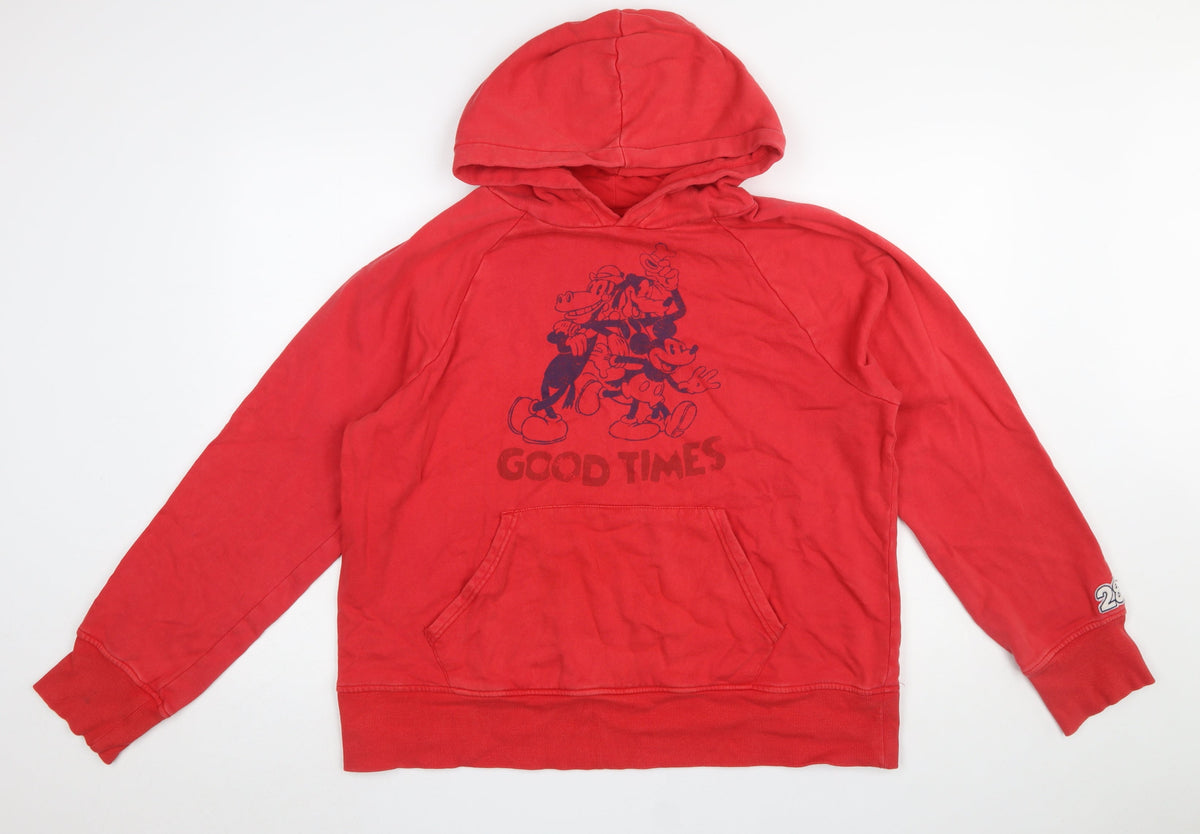 Womens UK Size M Disney Red Pullover Hoodie