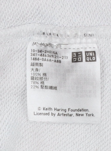 Mens UK Size M Uniqlo White Pullover Sweatshirt