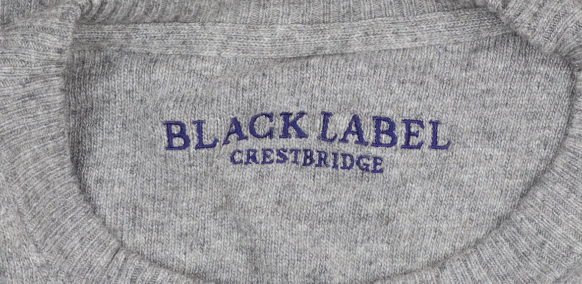 Womens UK Size M Black Label Crestbridge Grey Pullover Jumper