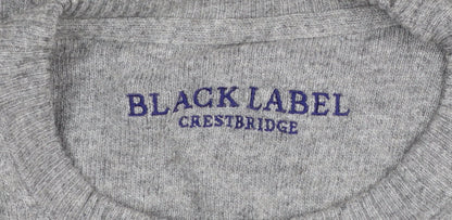 Womens UK Size M Black Label Crestbridge Grey Pullover Jumper