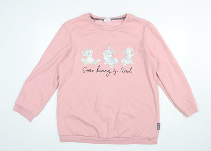 Disney Women Pink Thumper Bunny Long Sleeve Pyjama Top Size 12-14