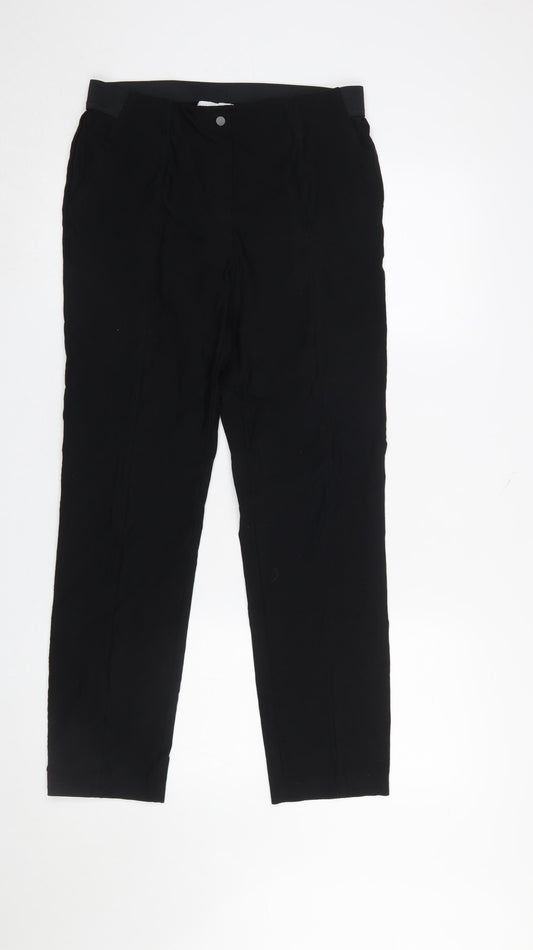 Womens UK Size 12 Gallery Regular Fit Casual Workwear Business Black Trousers