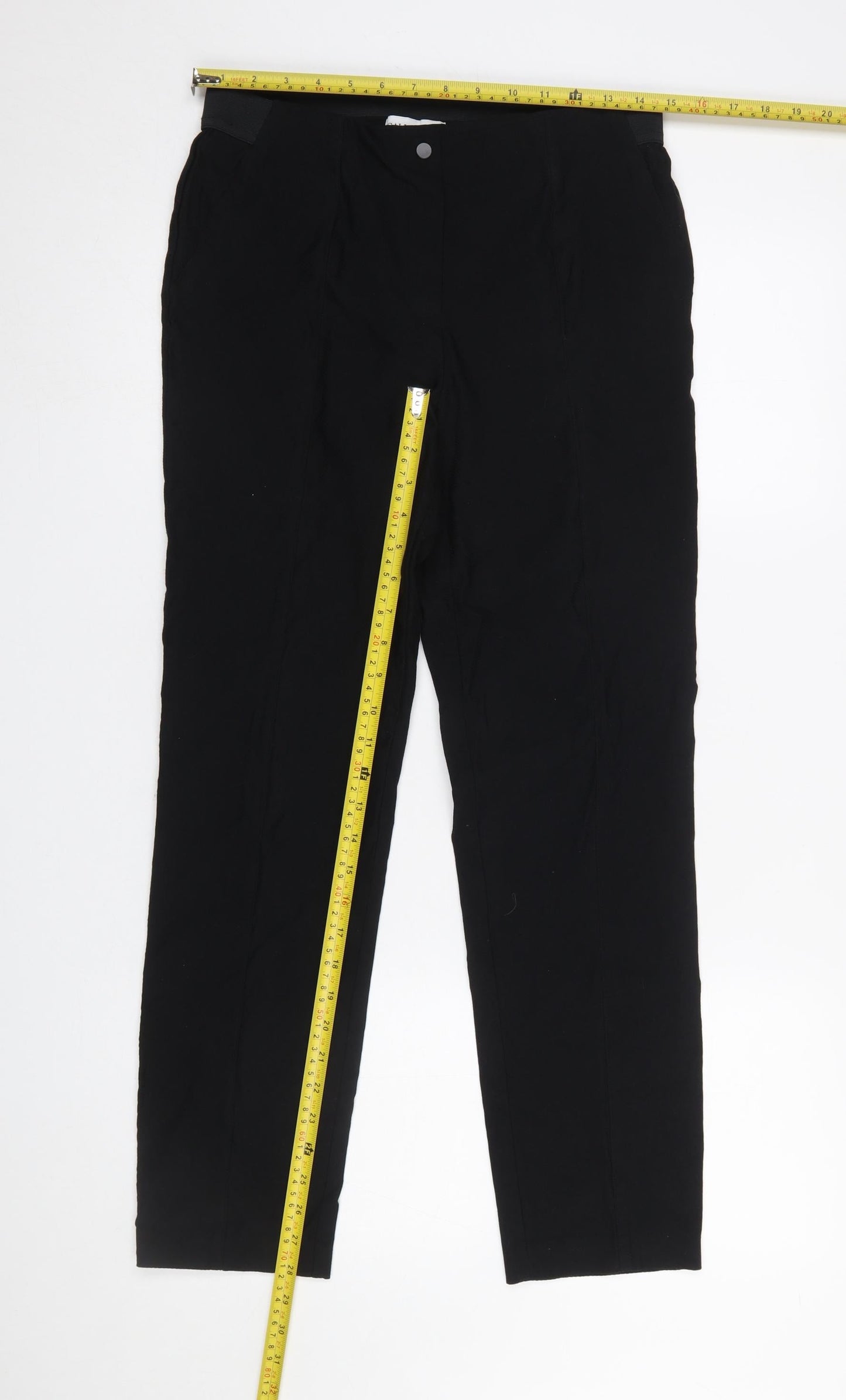 Womens UK Size 12 Gallery Regular Fit Casual Workwear Business Black Trousers