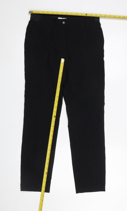 Womens UK Size 12 Gallery Regular Fit Casual Workwear Business Black Trousers
