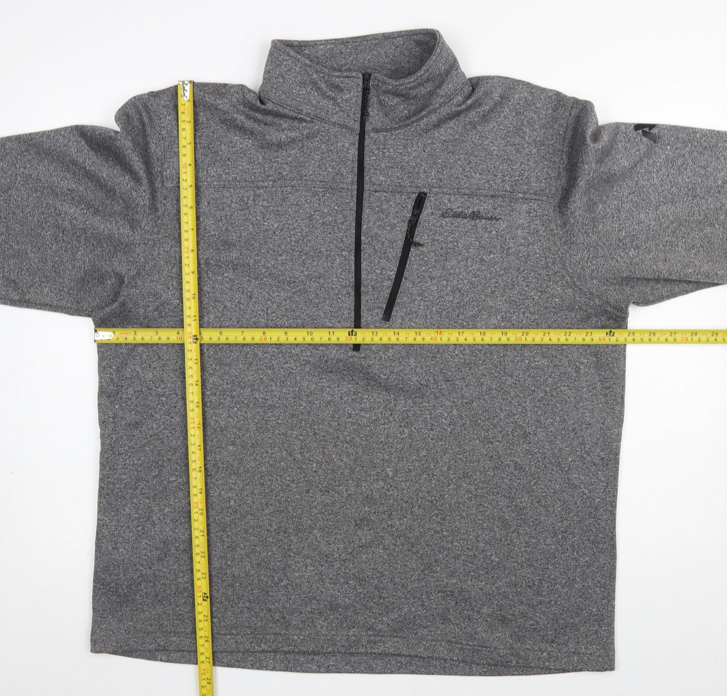 Mens UK Size XL Eddie Bauer Grey Henley Sweatshirt