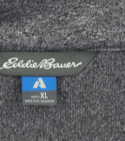 Mens UK Size XL Eddie Bauer Grey Henley Sweatshirt