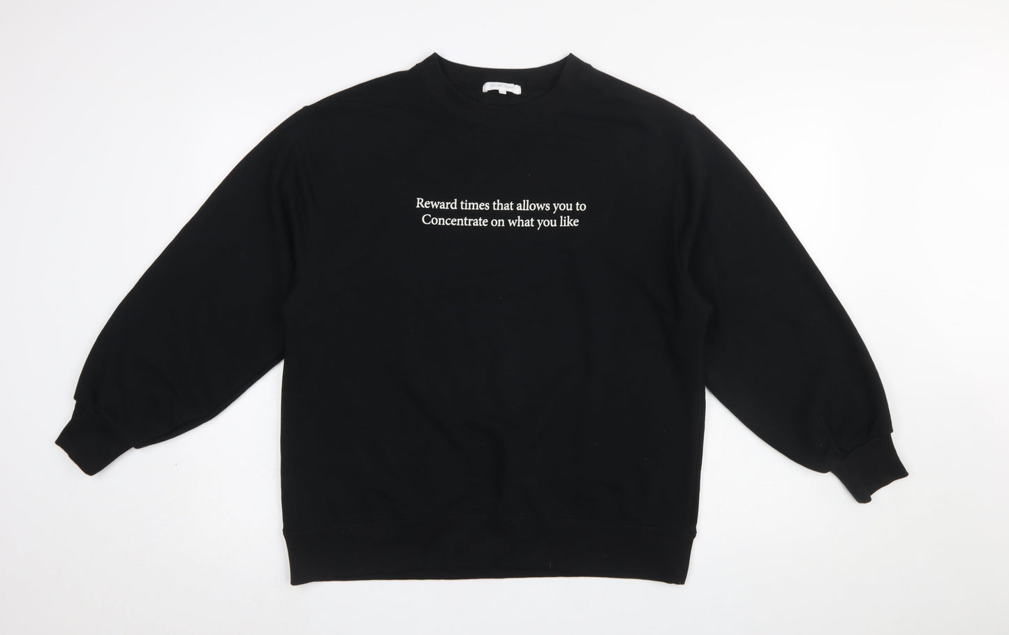 Womens UK Size L Global Work Black Pullover Sweatshirt