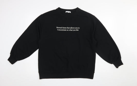 Womens UK Size L Global Work Black Pullover Sweatshirt