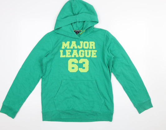Boys UK Size 12-14 Years Lands' End Green Pullover Hoodie