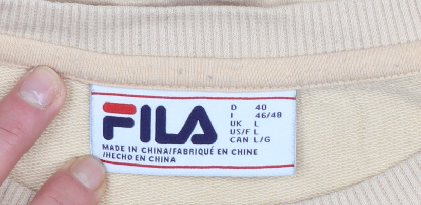 Womens UK Size L FILA Beige Pullover Sweatshirt