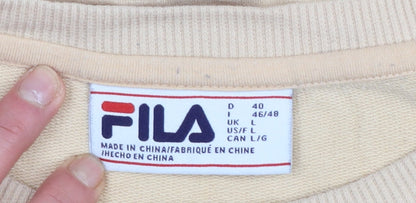 Womens UK Size L FILA Beige Pullover Sweatshirt