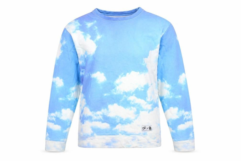 Womens UK Size S Breaking Rocks Blue Pullover Sweatshirt