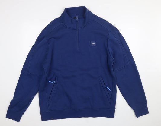 Mens UK Size XL Diesel Blue Henley Sweatshirt
