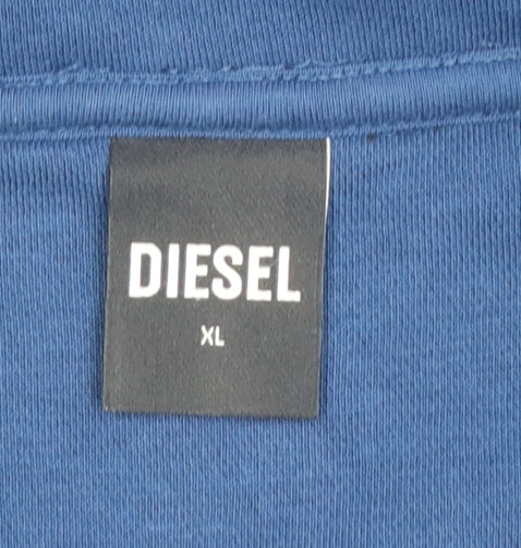 Mens UK Size XL Diesel Blue Henley Sweatshirt