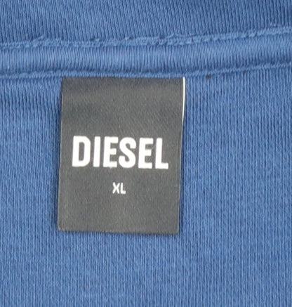 Mens UK Size XL Diesel Blue Henley Sweatshirt