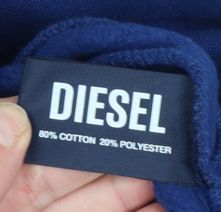 Mens UK Size XL Diesel Blue Henley Sweatshirt