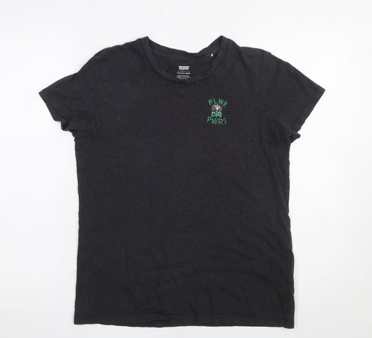 Womens UK Size M Levi's Black Basic T-Shirt