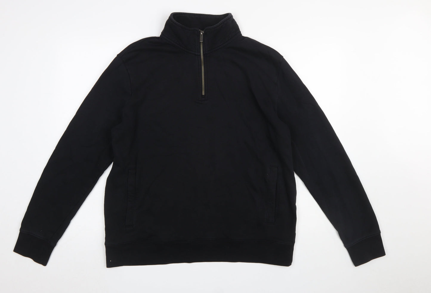 Mens UK Size L Marks and Spencer Black Pullover Sweatshirt