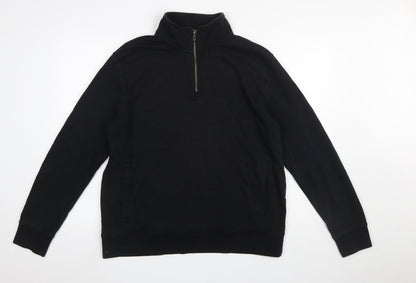 Mens UK Size L Marks and Spencer Black Pullover Sweatshirt