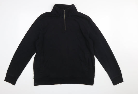 Mens UK Size L Marks and Spencer Black Pullover Sweatshirt