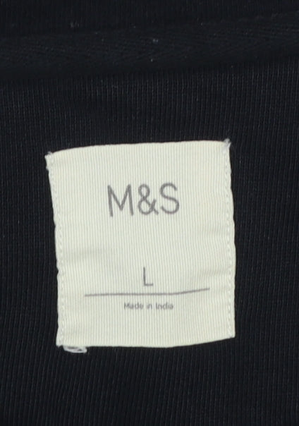 Mens UK Size L Marks and Spencer Black Pullover Sweatshirt