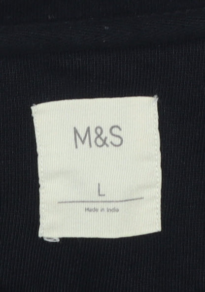 Mens UK Size L Marks and Spencer Black Pullover Sweatshirt