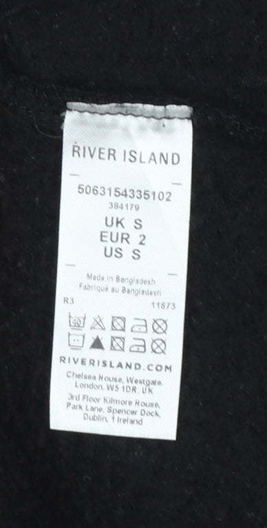 Womens UK Size S River Island Black Pullover Hoodie