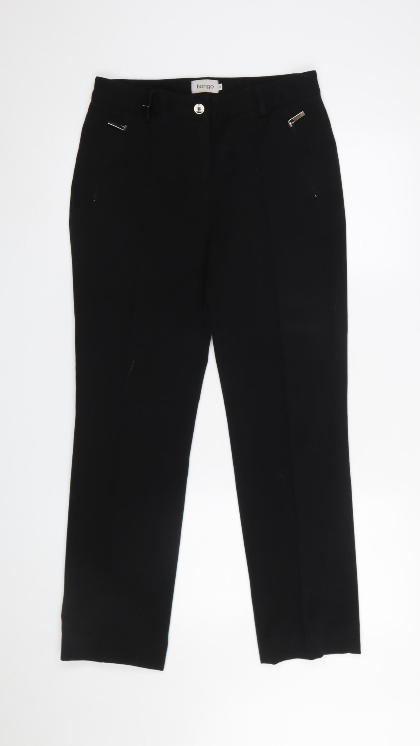 Womens UK Size 12 Hongo Regular Fit Dress Pants Black Trousers