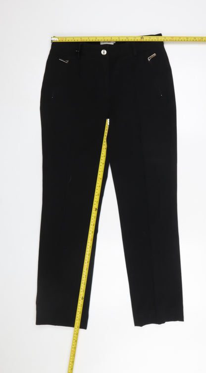 Womens UK Size 12 Hongo Regular Fit Dress Pants Black Trousers
