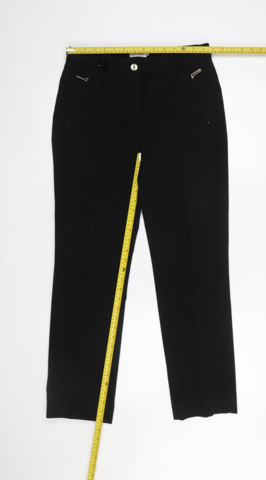 Womens UK Size 12 Hongo Regular Fit Dress Pants Black Trousers