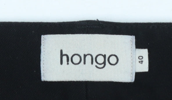 Womens UK Size 12 Hongo Regular Fit Dress Pants Black Trousers