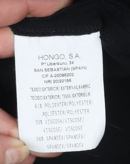 Womens UK Size 12 Hongo Regular Fit Dress Pants Black Trousers