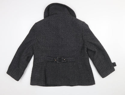 Womens UK Size 18 Red Herring Grey Pea Coat
