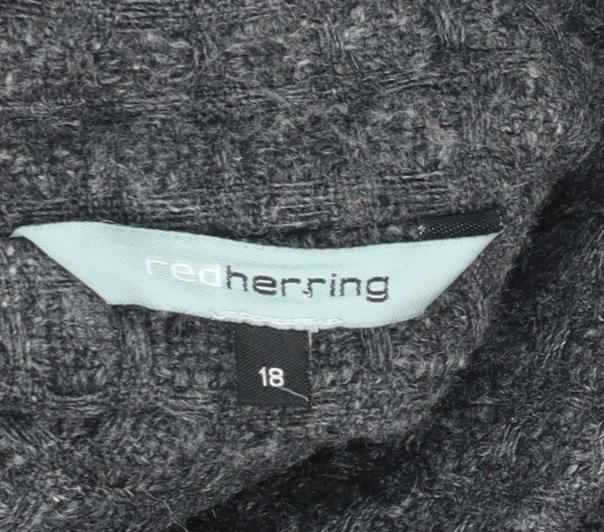 Womens UK Size 18 Red Herring Grey Pea Coat