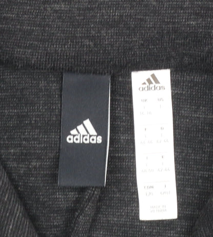 Womens UK Size L adidas Black Full Zip Sweatshirt