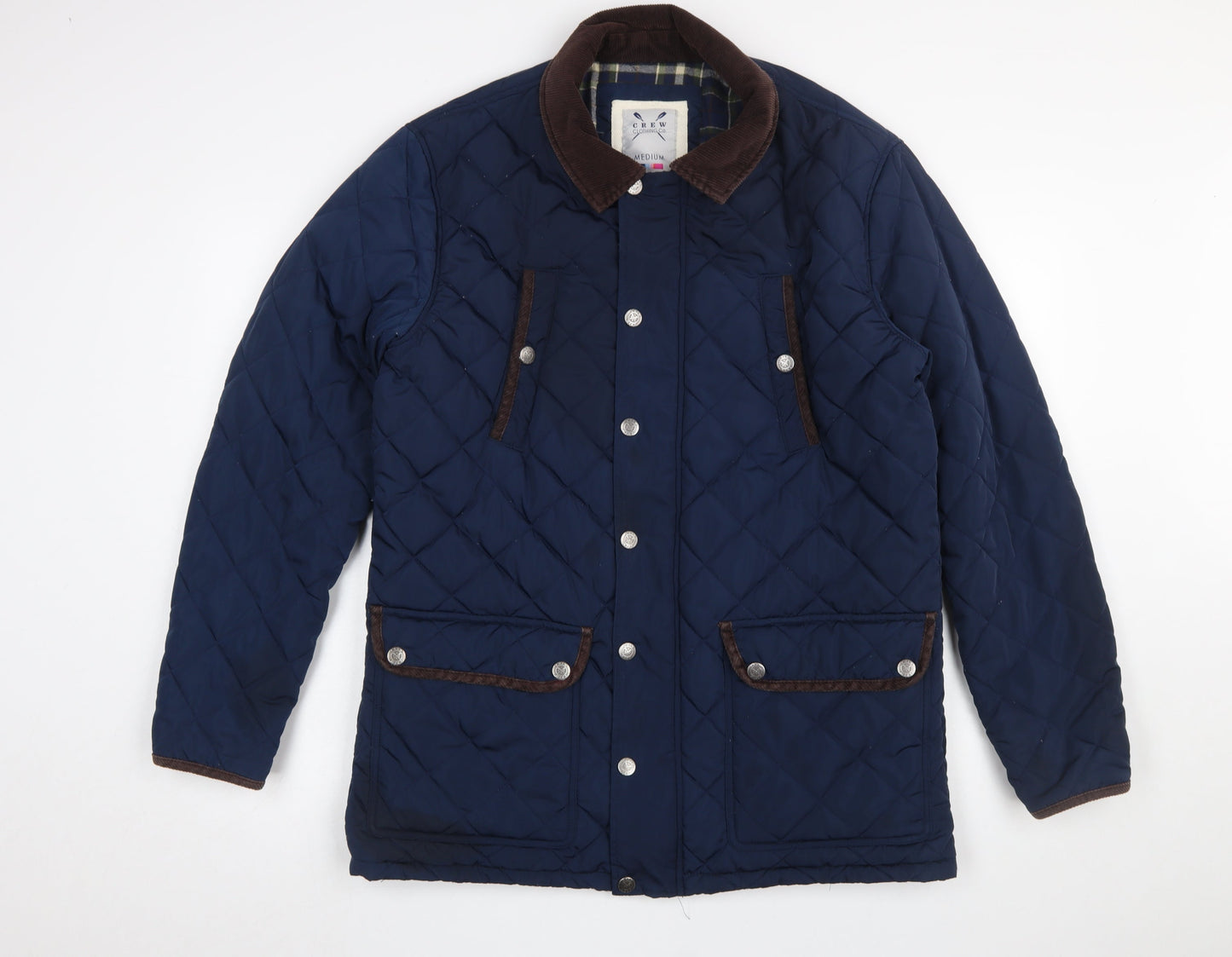 Mens UK Size M Crew Clothing Co. Blue Quilted Coat