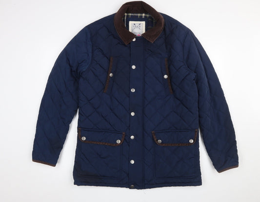 Mens UK Size M Crew Clothing Co. Blue Quilted Coat