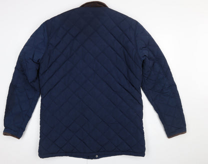 Mens UK Size M Crew Clothing Co. Blue Quilted Coat